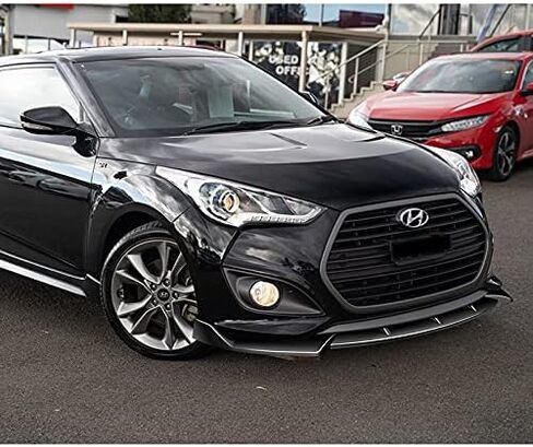 3PCS Front Bumper Lip Kit fit for Compatible with 2013-2017 Hyundai Veloster Turbo, STP-Style Splitter Trim Protection Spoiler, Air-Dam-Chin-Diffuser (Painted Black) in Saudi Arabia