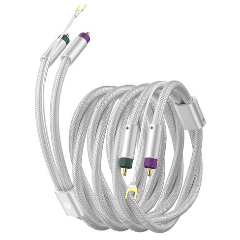 كابلات Tertullus Phono مع أرضية، كابلات صوت RCA محمية مطلية بالفضة بطول 3 أقدام (1 متر)، للأقراص الدوارة ومشغلات التسجيل ومكبرات الصوت (2RCA إلى 2RCA/أبيض) in Kuwait