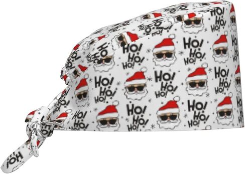 Christmas Scrub Caps for Women Men, New Year Working Cap with Sweatband Adjustable Scrub Hats Nurse Surgical Cap in Saudi Arabia