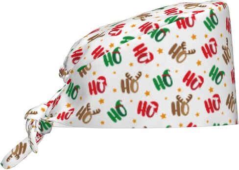 Christmas Scrub Caps for Women Men, New Year Working Cap with Sweatband Adjustable Scrub Hats Nurse Surgical Cap in Saudi Arabia