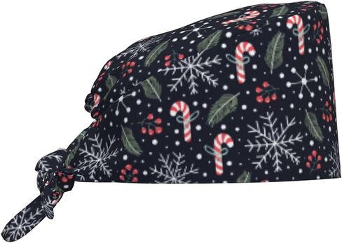 Christmas Scrub Caps for Women Men, New Year Working Cap with Sweatband Adjustable Scrub Hats Nurse Surgical Cap in Saudi Arabia