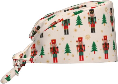 Christmas Scrub Caps for Women Men, New Year Working Cap with Sweatband Adjustable Scrub Hats Nurse Surgical Cap in Saudi Arabia