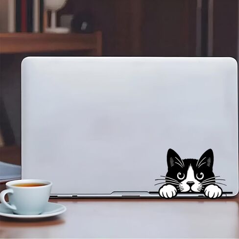 Peeking Cat Car Stickers Car Window Decals, Waterproof Removable Vinyl Black White Animal Decals for Cars Motorcycles Laptops, Funny Pet Design, 2-Pack B088 in Kuwait