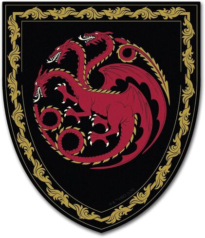 ملصق كهربائي مرخص رسميًا من House of The Dragon House Targaryen Shield - 4.0 بوصة × 3.4 بوصة | ممتاز لجميع الأحوال الجوية للسيارة، وزجاجة المياه، والكمبيوتر المحمول، والمبرد، وصندوق الأدوات، والهاتف | صنع في الولايات المتحدة الأمريكية in Saudi Arabia