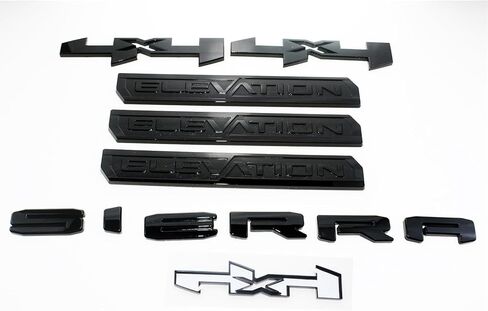Overlay Door Rear Emblem 3D Badge Replacement for 2019+ Sierra Elevation 4x4 1500 6PCS (Gloss Black) in Saudi Arabia