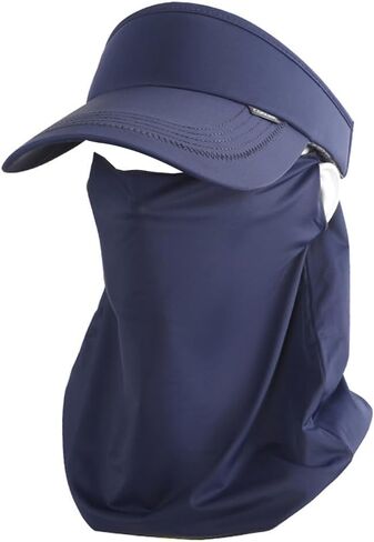 Summer Sun Visor Hat Adjustable Outdoor Sports Fishing Golf UV Sun Protection Face Cover Neck Flap in Saudi Arabia