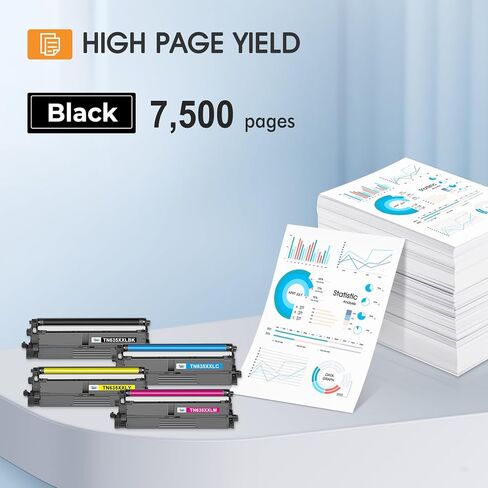 مجموعة خرطوشة الحبر TN635XXL TN-635XXL بديل متوافق لأخيه TN635XXL TN 635XXL TN635XXLBK لطابعة HL-L8430CDW HL-L8430CDWT HL-L8570CDW MFC-L8930CDW MFC-L8970CDW MFC-EX575 4 عبوات in Kuwait