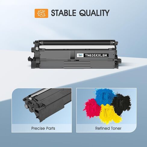 مجموعة خرطوشة الحبر TN635XXL TN-635XXL بديل متوافق لأخيه TN635XXL TN 635XXL TN635XXLBK لطابعة HL-L8430CDW HL-L8430CDWT HL-L8570CDW MFC-L8930CDW MFC-L8970CDW MFC-EX575 4 عبوات in Kuwait