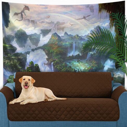 SHRAPHY Fantasy World Tapestry Magic Flying Dragon Tapestry Large 93x71 Inches Fairy Tale Fairyland Art Wall Hanging Tapestry for Living Room Bedroom GTXPUH556 in Kuwait