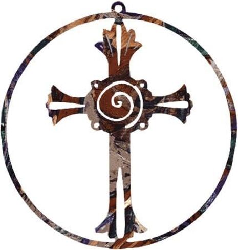 Lazart Serenity Cross Laser Cut Metal Wall/Window Art Made in the USA 8" Diameter in Saudi Arabia
