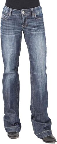 Tin Haul Womens Blue Cotton Blend Curved Piece Ella Jeans in Saudi Arabia