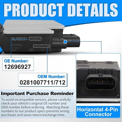12696927 مستشعر جسيمات عادم الديزل لـ 2020-2022 جي إم سي سييرا 2500HD 3500HD شيفروليه سيلفرادو 2500HD 3500HD 6.6L V8 مستشعر الجسيمات OEM استبدال 0281007711 0281007712 in Kuwait