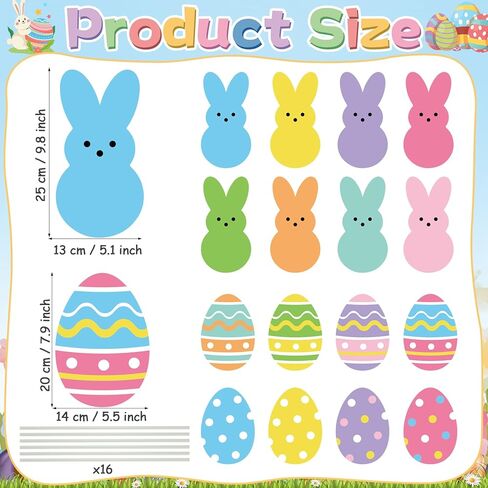 16 Pcs Easter Decorations Tree Picks Ornaments Easter Tree Topper Bunny Egg Picks Decorations Cute Yellow Blue Purple Rabbits Eggs Pick Decors Kit for Home School Office Party Supplies Vase Decor in Kuwait