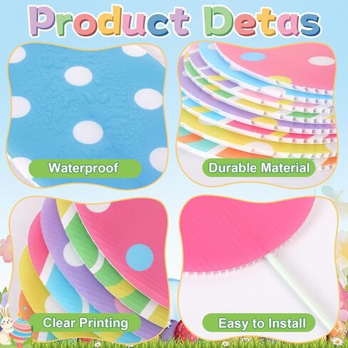 16 Pcs Easter Decorations Tree Picks Ornaments Easter Tree Topper Bunny Egg Picks Decorations Cute Yellow Blue Purple Rabbits Eggs Pick Decors Kit for Home School Office Party Supplies Vase Decor in Kuwait