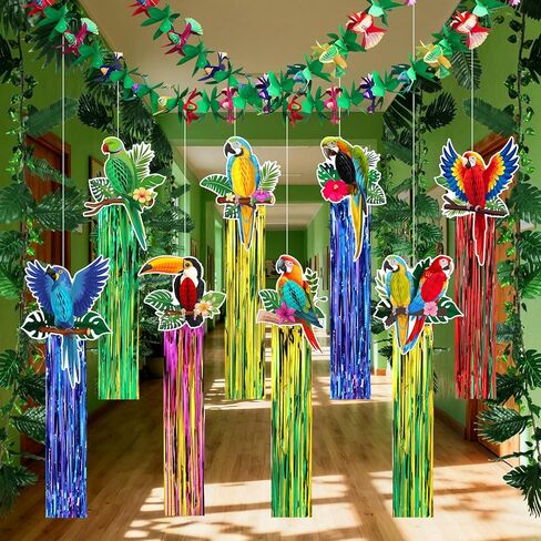 10 Pack Mardi Gras Decorations Set Mardi Gras Party Supplies Includes 8 Pcs Tassel Hanging Swirls and 2 Pcs 6.6ft Garland Hanging Outdoor Decor for Carnival Festival Home Garden Yard Decor in Saudi Arabia