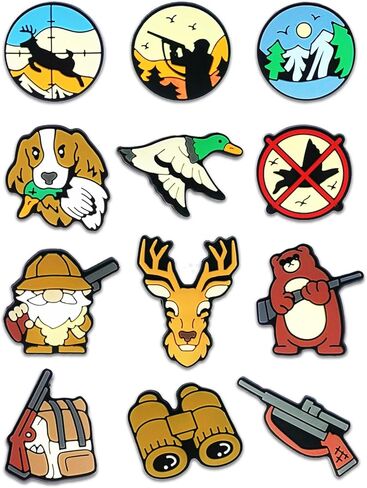 12PCS Animal Cat Dog Hunting Axolotl Bunny Black Girl Vet Flower Chinese Shoe Charms for Croc Bubble Slides Clogs Sandals, Cute Shoe Accessories Decorations for Girls Women Teens Adults in Saudi Arabia