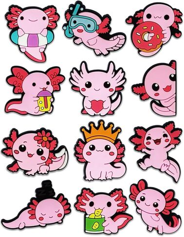 12PCS Animal Cat Dog Hunting Axolotl Bunny Black Girl Vet Flower Chinese Shoe Charms for Croc Bubble Slides Clogs Sandals, Cute Shoe Accessories Decorations for Girls Women Teens Adults in Saudi Arabia