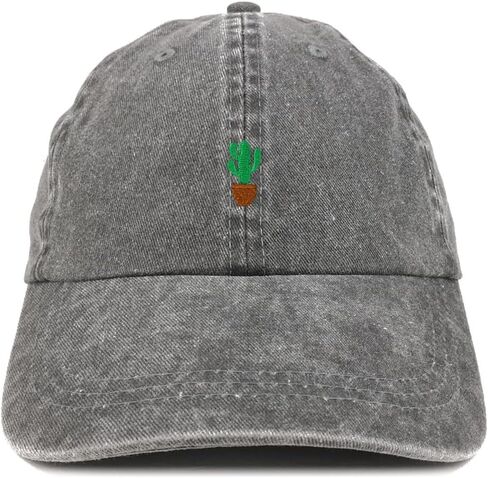 Trendy Apparel Shop Tiny Cactus Embroidered Pigment Dyed Washed Baseball Cap in Saudi Arabia