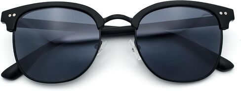 SA106 Iconic Half Rim Gentlemanly Hipster Fashion Horn Temple Sunglasses in Saudi Arabia