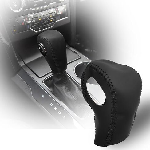 Gear Shift Knob Cover Compatible with Ford,Premium Leather Protective Cover Decoration for Explorer 5th Gen 2011–2019,Automatic Internal Accessories(Black Thread) in Saudi Arabia