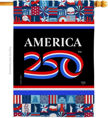 أمريكا 250 علم عيد ميلاد عيد الاستقلال، نسيج جداري، لافتة منزلية، بضائع مرخصة رسميًا، مطبوعات قماشية، لافتة ساحة، نسيج منسوج، ملصق الولايات المتحدة الأمريكية، هدية تزيين الذكرى السنوية الـ 250 in Kuwait