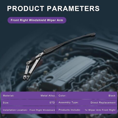 A1648200444 Front Right Windshield Wiper Arm Passenger Replacement For Mercedes-Benz GL-CLASS X164 GL320/350/420/450/500 GLM-CLASS W164 ML280/320/350/420/500/63(1648200444-Front Right) in Saudi Arabia