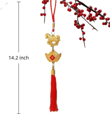 2026 Year of The Horse Chinese New Year Decorations - 8Pcs Lucky Charm Tassel Hanging Pendants, Good Fortune & Wealth Success Ornaments for Home Decor & Festive Celebrations in Saudi Arabia