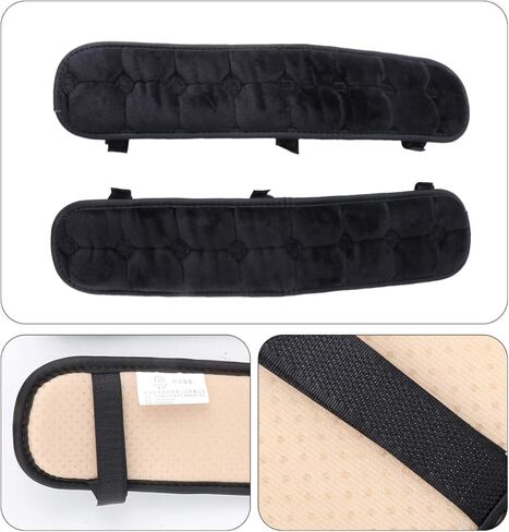 زوج واحد من وسادات مسند ذراع كرسي المكتب، أغطية مسند ذراع كرسي الألعاب المكتبية، لدعم ساعد الكوع، 17.71 × 3.93 بوصة، أسود in Kuwait