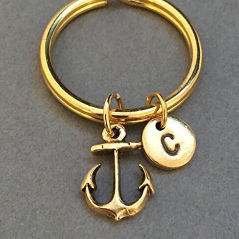 Anchor keychain, anchor charm, nautical, personalized, initial, customized, monogram in Kuwait