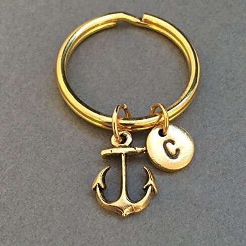 Anchor keychain, anchor charm, nautical, personalized, initial, customized, monogram in Kuwait