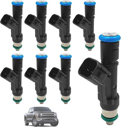 حاقن الوقود متوافق مع Ford F150 2007-2008، F250 F350 Super Duty 2007-2010، لـ Lincoln Mark LT 2007-2008 مجموعة من 8 استبدال 0280158138، 62402، 7C3Z9F593A in Kuwait