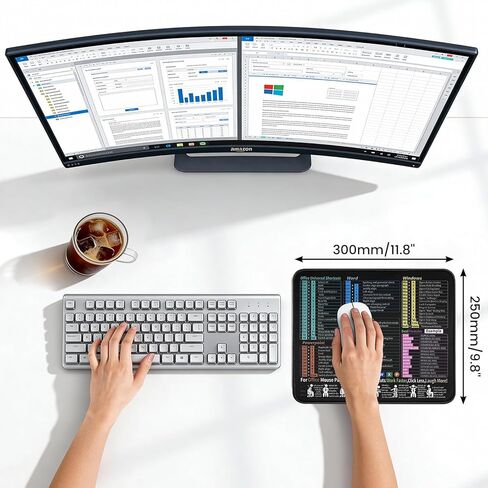 لوحة ماوس Excel مقاس 30 × 25 سم، بساط ماوس غير قابل للانزلاق، بساط ماوس بقاعدة مطاطية، وسادات ماوس مقاومة للماء للكمبيوتر المحمول للمكتب والمنزل in Kuwait
