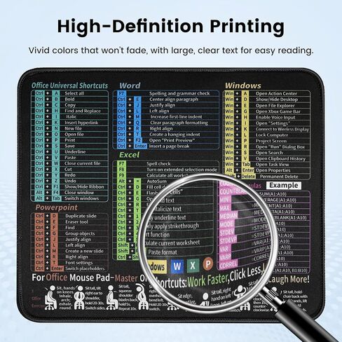 لوحة ماوس Excel مقاس 30 × 25 سم، بساط ماوس غير قابل للانزلاق، بساط ماوس بقاعدة مطاطية، وسادات ماوس مقاومة للماء للكمبيوتر المحمول للمكتب والمنزل in Kuwait