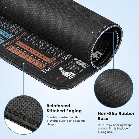 لوحة ماوس Excel مقاس 30 × 25 سم، بساط ماوس غير قابل للانزلاق، بساط ماوس بقاعدة مطاطية، وسادات ماوس مقاومة للماء للكمبيوتر المحمول للمكتب والمنزل in Kuwait