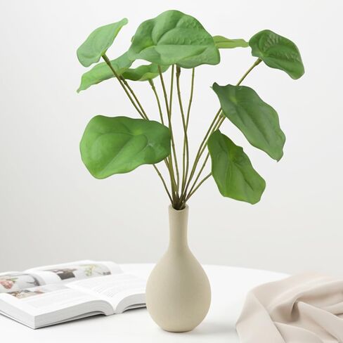 Fake Green Plants with Ceramic Vase, Artificial Pilea Plants Faux Greenery Indoor for Office Desk Bedroom Livingroom Bathroom Shelf Window Table Home House Decor (Yellow Green) in Saudi Arabia