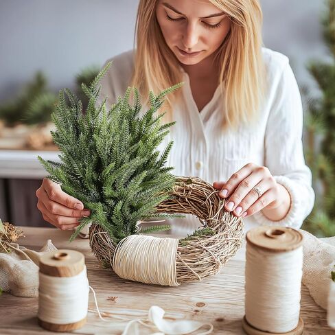 Alupssuc 18 Inch Norfolk Pine Stems, 12 Pcs Real Touch Norfolk Pine Branch, Christmas Greenery Stems for Vase DIY/Garland Making/Table Decoration, Christmas Decoration for Indoor, Outdoor & Home in Kuwait