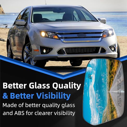 Passenger Side Mirror Replacement for Ford Fusion 2006 2007 2008 2009 2010, for Mercury Milan 2006 2007 2008 2009 2010 - Right Side Mirrors Glass, Rear View Mirror Glass with Power Heated in Saudi Arabia