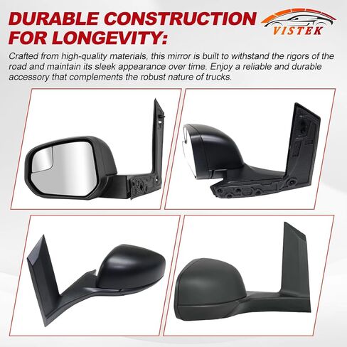 Driver Left Side View Mirror FIT Ford Transit Connect 2014-2023 2024 - Power Heated Door Mirror Assembly - Small Housing Manual Folding - Glossy Black - LH in Saudi Arabia