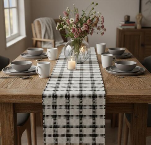 Tilly Table Runner, 16 x 80 Inch, Woven Jacquard with Fringe, Oversized Boho Centerpiece Kitchen Dining Holiday Party Everyday, Natural in Kuwait