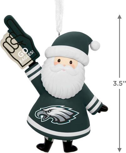 Hallmark NFL Philadelphia Eagles Santa Fan Christmas Ornament, Gifts for Sports Fans in Saudi Arabia