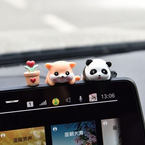 Resin Creative Little Animal Ornaments Table Edge Ornaments Car Navigation Screen Decorations Computer TV(Panda) in Saudi Arabia