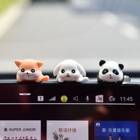 Resin Creative Little Animal Ornaments Table Edge Ornaments Car Navigation Screen Decorations Computer TV(Panda) in Saudi Arabia