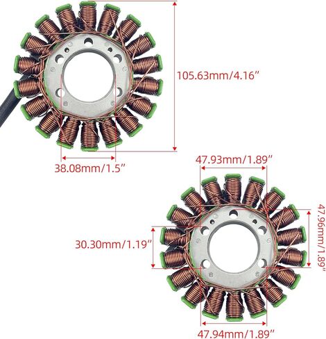 18 ملف 3 سلك مغناطيسي الجزء الثابت متوافق مع Yamaha YZF R6 2003-2005 YZF R6S 2006-2009 5SL-81410-00 in Saudi Arabia
