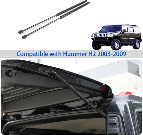 رفع الصندوق الخلفي يدعم استبدال دعامات الصدمات المتوافقة مع Hummer H2 2003-2009، طقم دعم رفع الباب الخلفي يساعد قضيب هيدروليكي مشحون بالغاز دعامة رفع الصدمات، قطعتان in Saudi Arabia