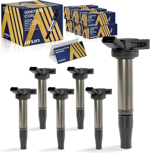AISIN ESCT-00494 Pack of 6 Ignition Coils - Compatible with Toyota Tacoma 2016-2023, Highlander 2017-2019, Lexus RX450hL IS300 LC500h RC300 2016-2024 - 3.5L 6Cyl in Saudi Arabia