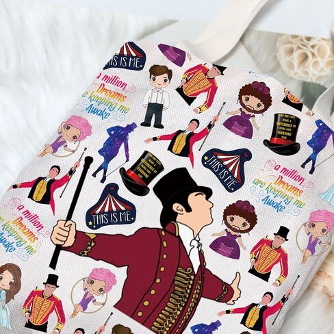 G2TUP The Musical Tote Bag Barnum Fans Gift A Million Dreams Are Keeping Me Awake Shoulder Bag Showman Merch in Saudi Arabia