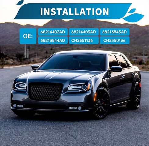 أضواء علامة جانبية LED من HECASA متوافقة مع 2015-2023 كرايسلر 300 لاستبدال CH2551136 CH2550136 مصابيح وقوف السيارات ذات الإشارة الممتصة للصدمات 4 قطع عدسات دخان أمامية صفراء وخلفية حمراء LED in Saudi Arabia