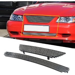 مجموعة إدراج الشبكة الأمامية المتوافقة مع موستانج 1999-2004 (ليس للكوبرا) مجموعة الشبكة الرئيسية العلوية + السفلية (الكروم) in Kuwait