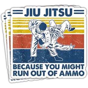 (3 بوصة - 3 قطع) ملصق جيو جيتسو لأنك قد تنفد من الذخيرة ملصق مضحك جيو جيتسو BJJ ملصق فنون الدفاع عن النفس هدية تزيين خوذة الشاحنة والمركبات in Kuwait