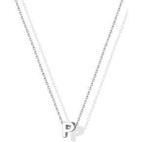 SILVERCUTE Valentines Day Gifts for Her - Small 925 Sterling Silver Initial Necklace for Women,Tiny Silver Initial Pendant Tiny Letter Necklace with Adjustable Chain,16"-18" in Kuwait